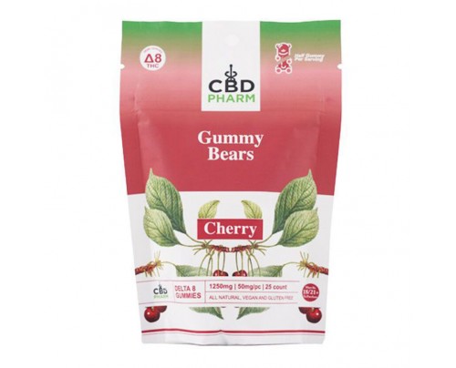 CBD Pharm Cherry Delta 8 THC Gummy Bears 1250mg