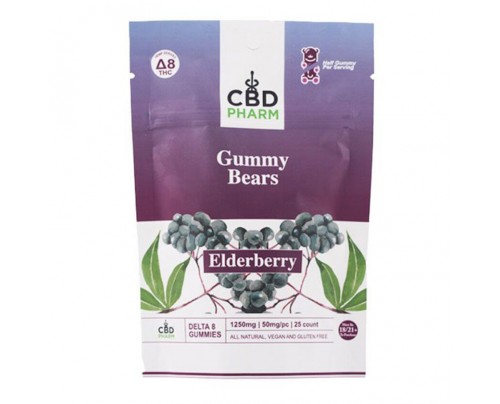 CBD Pharm Elderberry Delta 8 THC Gummy Bears 1250mg