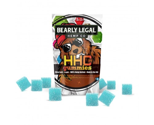 HHC Gummies Blue Raspberry Cotton Candy Bearly Legal Hemp