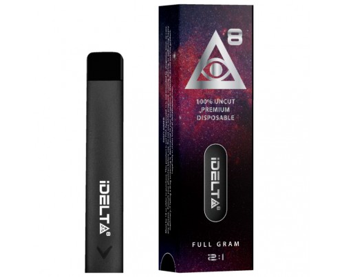 Delta 8 THC Disposable Vape Pen Silver by iDELTA8 + CBD - Full Gram 2:1 Ratio