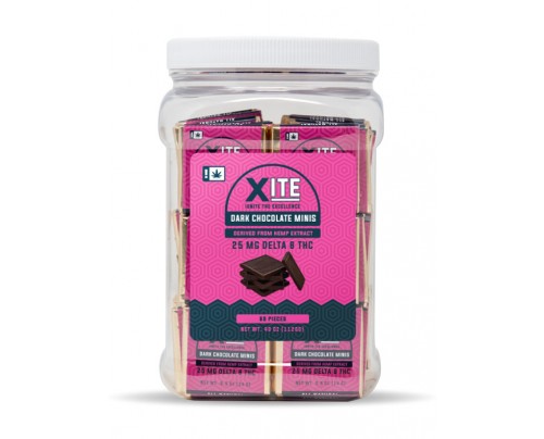 XITE Delta 8 THC Dark Chocolate Minis | 80 Piece Tubs - FREE Shipping!