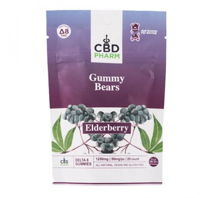 CBD Pharm Delta-8 THC Gummy Bears | Elderberry (1250mg)