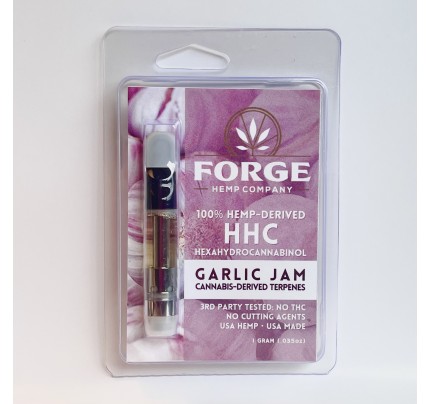 HHC 1.0 Gram Cartridge with Garlic Jam Strain Terpenes | Forge Hemp | FREE Shipping!
