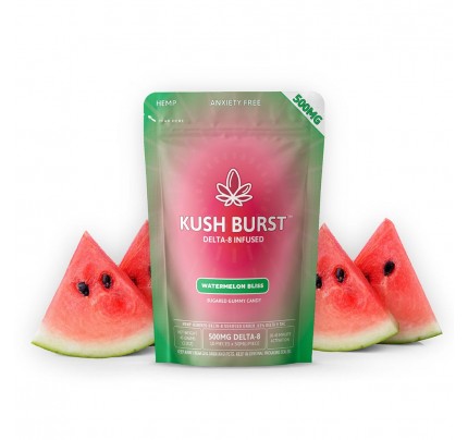 Delta-8 Gummies - Kush Burst Watermelon Bliss 50mg per Gummy - FREE Shipping! 