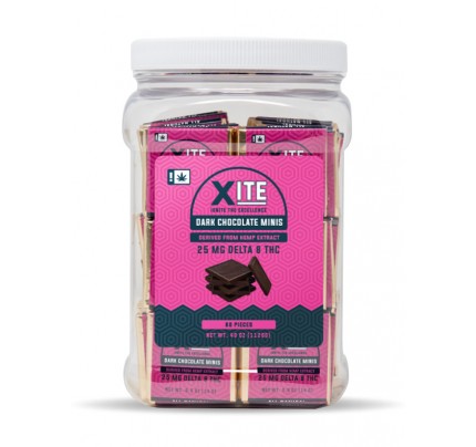 XITE Delta 8 THC Dark Chocolate Minis | 80 Piece Tubs - FREE Shipping!