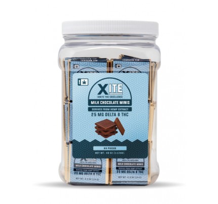 XITE Delta 8 THC Milk Chocolate Minis Edibles | Patsy's Candies 80 Piece Tubs - FREE Shipping!
